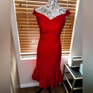 Off-Shoulder Formal Red Dress